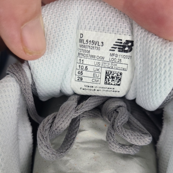 New Balance Men's Classics 515VL3 Grey/Blue Sz 11 NIB - Picture 6 of 7